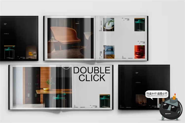 图片[1]-质感光泽杂志画册手册封面内页作品贴图样机效果展示模板PSD素材-设计猿