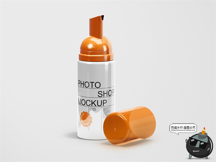 图片[2]-潮物摩丝瓶化妆品喷雾泡沫按压瓶美妆包装展示样机PSD模板PS素材-设计猿
