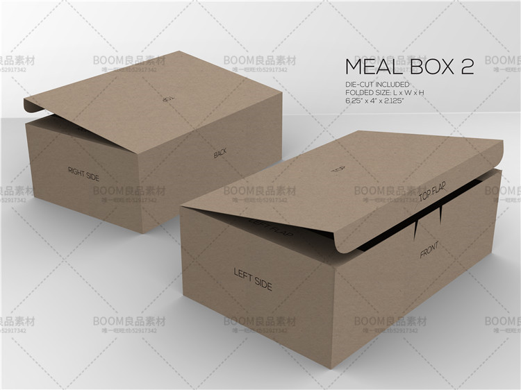 图片[4]-汉堡三明治快餐炸鸡外卖纸盒包装高清PSD模板样机PS素材 附刀线图-设计猿