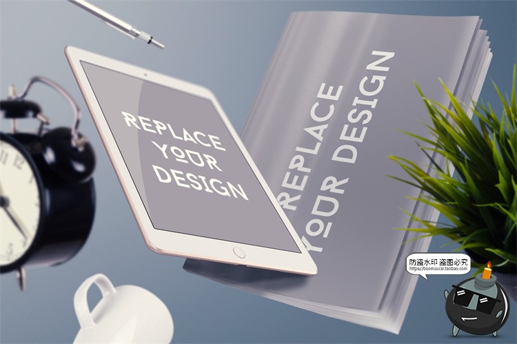 图片[2]-物品无重力漂浮悬空效果物件空中场景模拟效果样机PSD模板PS素材-设计猿