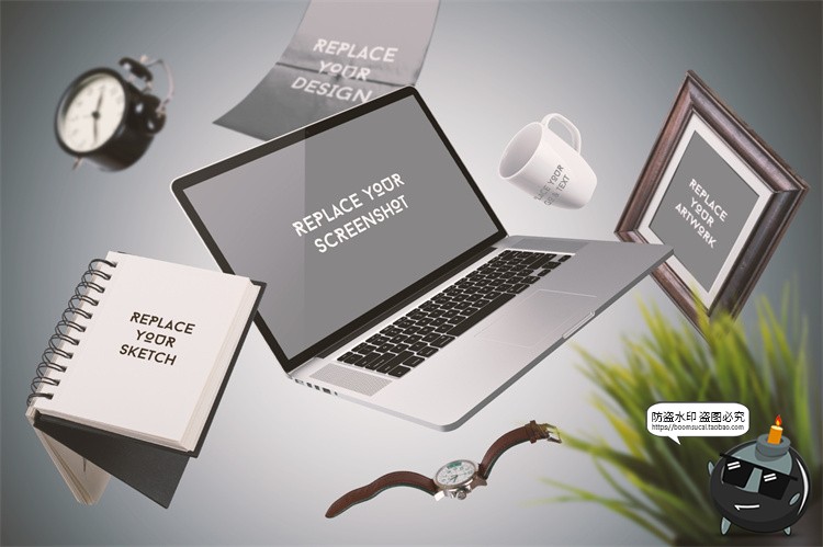 图片[13]-物品无重力漂浮悬空效果物件空中场景模拟效果样机PSD模板PS素材-设计猿