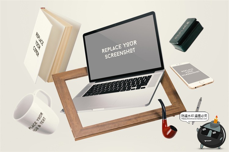 图片[14]-物品无重力漂浮悬空效果物件空中场景模拟效果样机PSD模板PS素材-设计猿