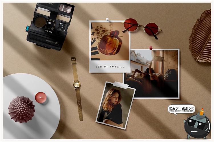 图片[7]-轻奢复古情绪板照片墙桌面场景mockup智能贴图样机PSD模版PS素材-设计猿