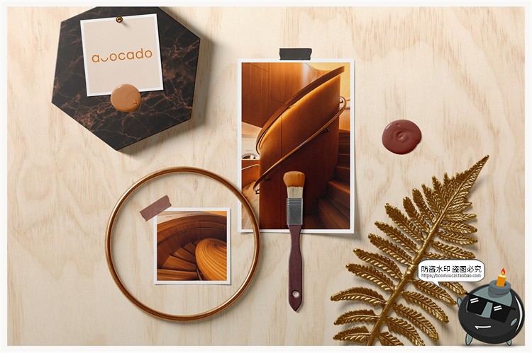 图片[9]-轻奢复古情绪板照片墙桌面场景mockup智能贴图样机PSD模版PS素材-设计猿