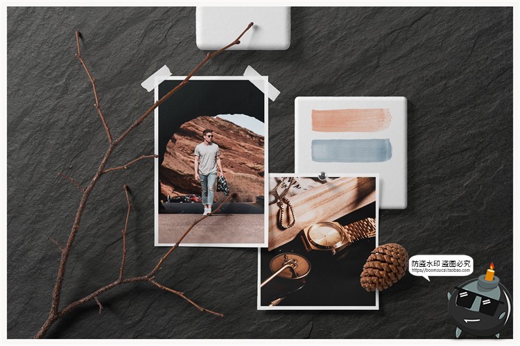 图片[11]-轻奢复古情绪板照片墙桌面场景mockup智能贴图样机PSD模版PS素材-设计猿