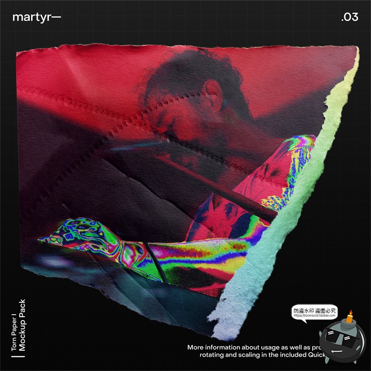 图片[5]-潮流撕纸碎片碎纸纸张碎块效果mockups智能贴图样机PSD模板PS素材-设计猿