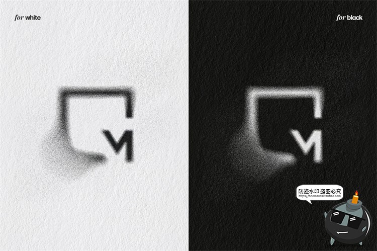 图片[2]-喷涂颗粒感噪点喷漆涂鸦效果logo图形样机素材特效PSD模板PS素材-设计猿