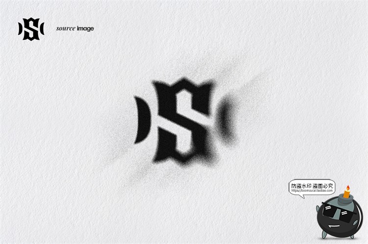 图片[5]-喷涂颗粒感噪点喷漆涂鸦效果logo图形样机素材特效PSD模板PS素材-设计猿