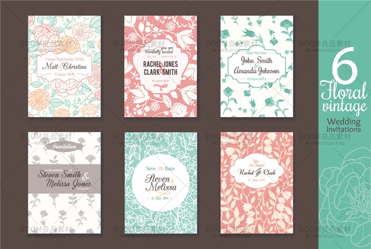 图片[2]-森系小清新花卉底纹卡片海报笔记本包装背景设计AI矢量图案素材-设计猿