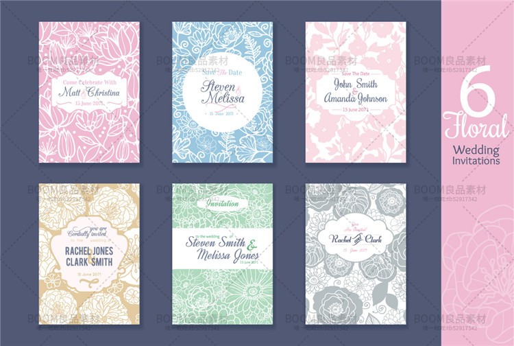 图片[3]-森系小清新花卉底纹卡片海报笔记本包装背景设计AI矢量图案素材-设计猿