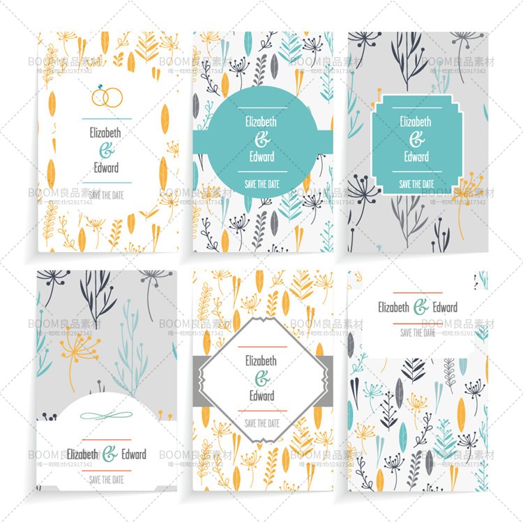 图片[5]-森系小清新花卉底纹卡片海报笔记本包装背景设计AI矢量图案素材-设计猿