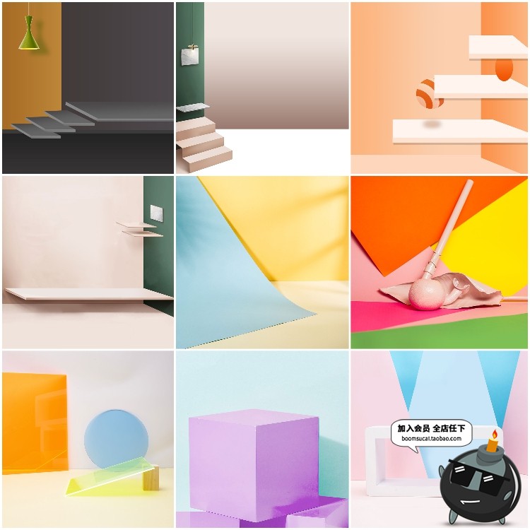 图片[3]-家装梦幻家居室内C4D风摆件场景家具静物花瓶时尚PSD背景模板素材-设计猿