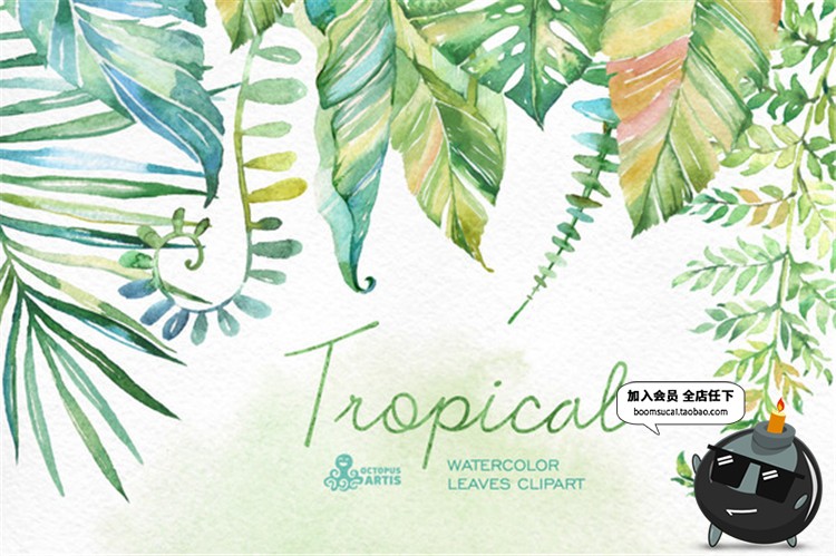 图片[12]-12套水彩手绘唯美花卉花朵图案手账合集PNG免抠元素PS设计素材-设计猿