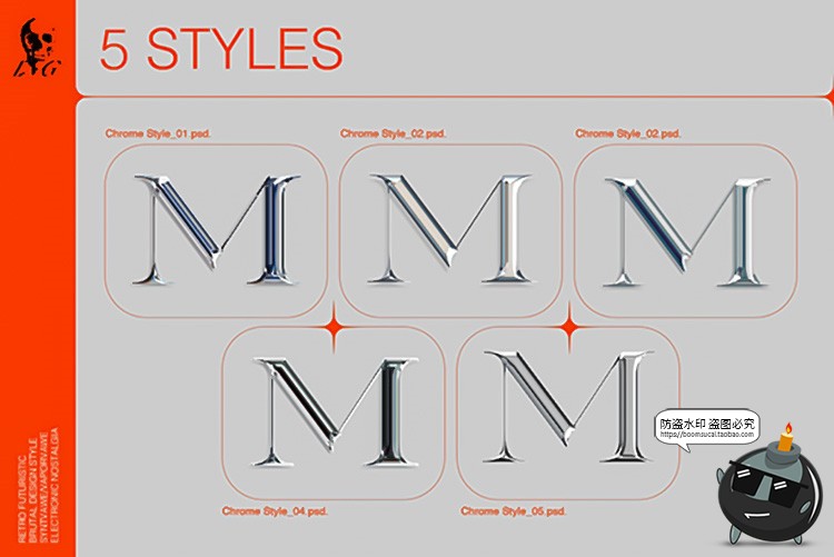 图片[4]-科幻未来镀铬金属字体特效文字样式海报装饰主题字PSD模板PS素材-设计猿