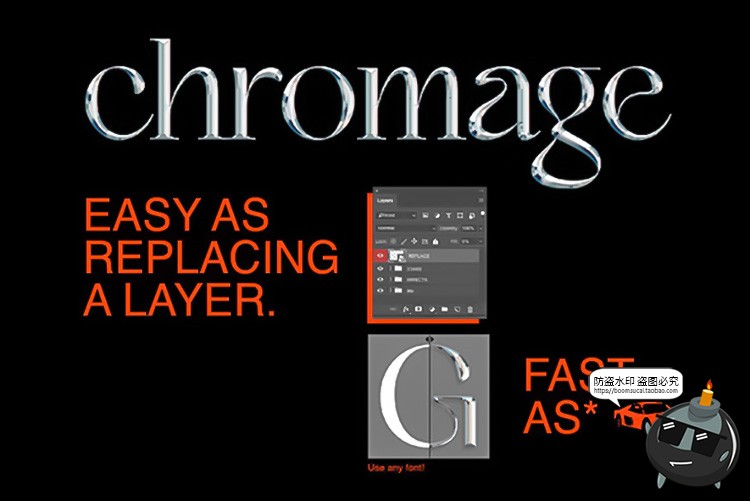 图片[5]-科幻未来镀铬金属字体特效文字样式海报装饰主题字PSD模板PS素材-设计猿