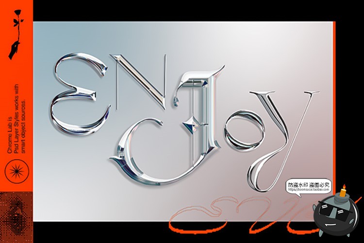 图片[6]-科幻未来镀铬金属字体特效文字样式海报装饰主题字PSD模板PS素材-设计猿