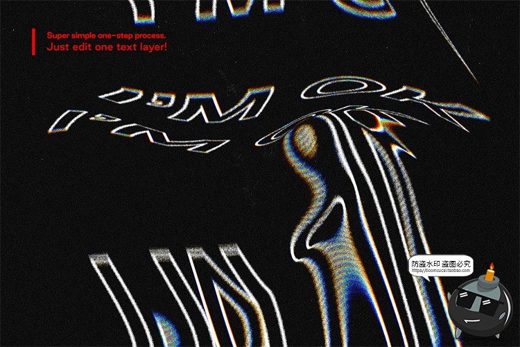 图片[2]-潮流抽象艺术故障扭曲海报字体文字特效效果样机PSD模板PS素材-设计猿