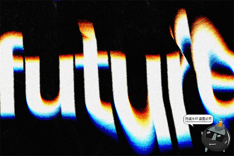 图片[6]-潮流抽象艺术故障扭曲海报字体文字特效效果样机PSD模板PS素材-设计猿