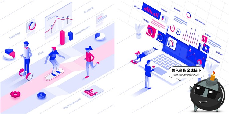 图片[4]-简约现代3D立体2.5D等轴等距banner海报插画设计AI矢量素材 503K-设计猿