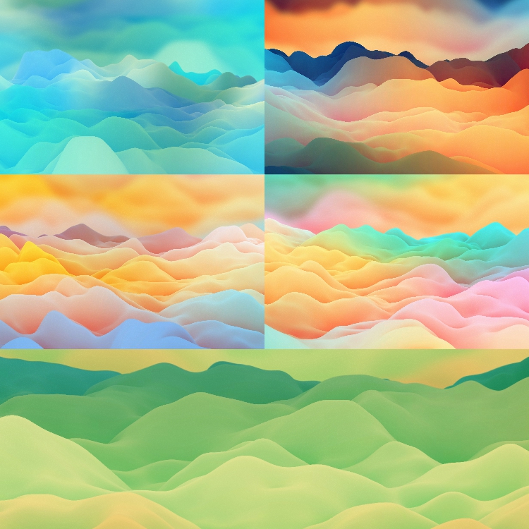 图片[1]-唯美彩色高清梦幻七彩云层云彩山峦天空波浪底纹背景图案JPG素材-设计猿