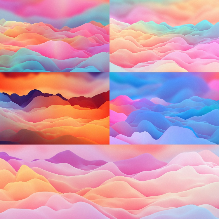 图片[2]-唯美彩色高清梦幻七彩云层云彩山峦天空波浪底纹背景图案JPG素材-设计猿