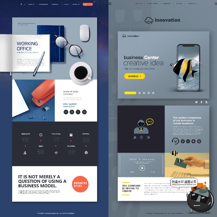 图片[1]-时尚创意商务科技web网页Ui电商PC打折促销专题海报PSD模板PS素材-设计猿