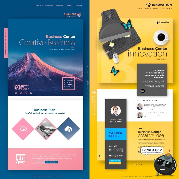 图片[5]-时尚创意商务科技web网页Ui电商PC打折促销专题海报PSD模板PS素材-设计猿