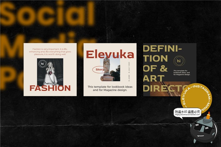 图片[2]-潮流复古时尚欧美风品牌故事宣传海报广告图文排版PSD模板PS素材-设计猿