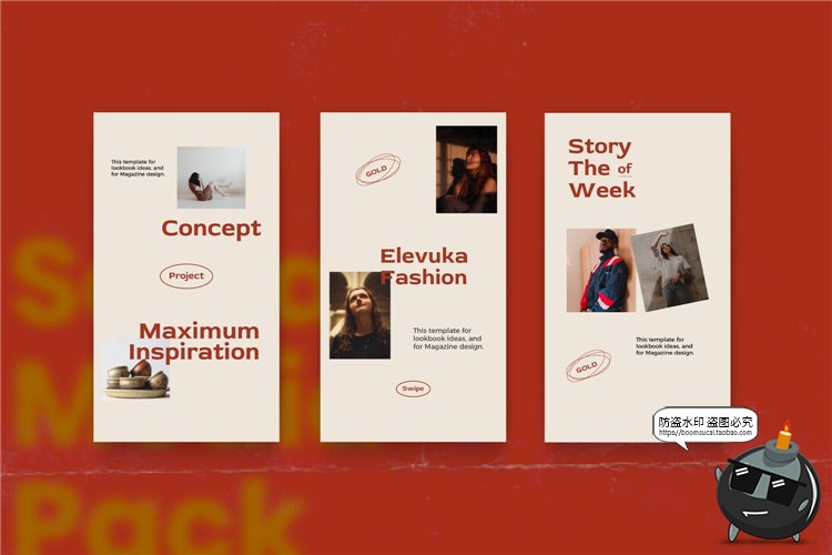 图片[7]-潮流复古时尚欧美风品牌故事宣传海报广告图文排版PSD模板PS素材-设计猿