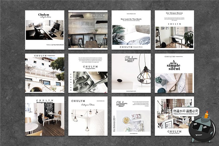 图片[3]-简约文艺风格旅行生活分享记录排列海报图文排版PSD模板PS素材-设计猿