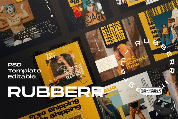 图片[5]-潮流复古风格品牌故事宣传新品促销海报图文排版PSD模板PS素材-设计猿