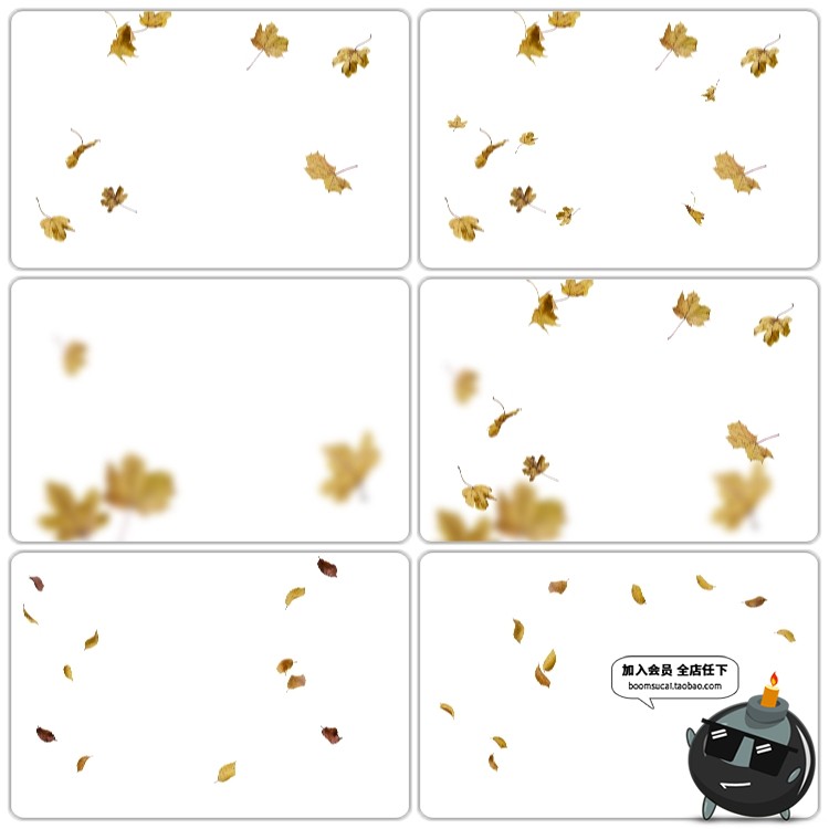 图片[3]-金色落叶秋枫叶飘落图片外景PS后期合成装饰PNG免抠图PS设计素材-设计猿