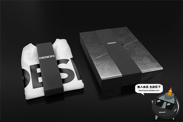 图片[4]-品牌形象服装短袖T恤包装盒VI场景贴图PSD模板文创样机PS素材-设计猿