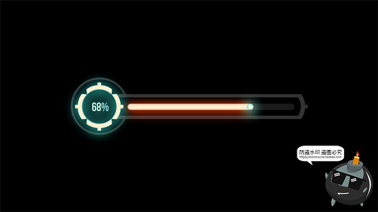 图片[10]-赛博HUD霓虹发光科幻未来进度条正在加载符号标志图标​PSD素材-设计猿