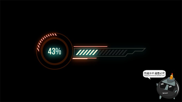 图片[11]-赛博HUD霓虹发光科幻未来进度条正在加载符号标志图标​PSD素材-设计猿