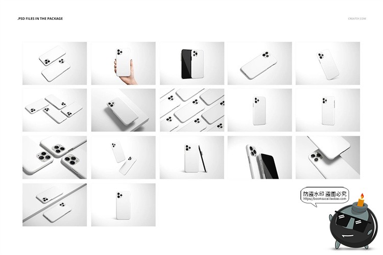 图片[2]-苹果iPhone 11Pro 哑光手机保护套手机壳半包硬壳贴图样机PSD素材-设计猿