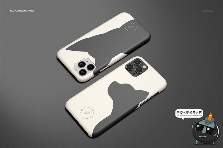图片[9]-苹果iPhone 11Pro 哑光手机保护套手机壳半包硬壳贴图样机PSD素材-设计猿