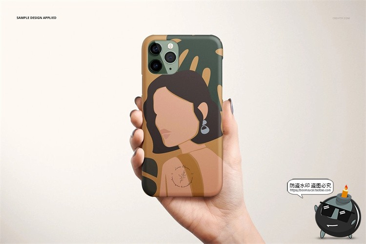 图片[14]-苹果iPhone 11Pro 哑光手机保护套手机壳半包硬壳贴图样机PSD素材-设计猿