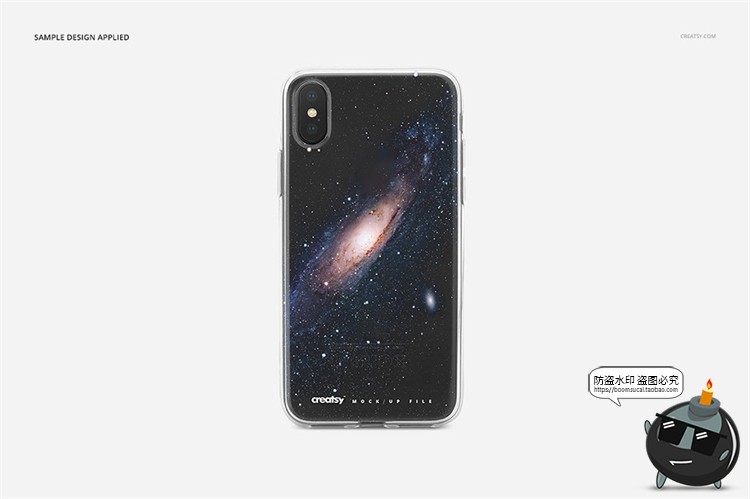 图片[15]-苹果iPhoneX透明黑白手机壳外壳印花图案贴图效果展示样机PSD素材-设计猿