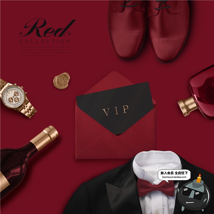 图片[3]-美妆专题大红妖艳礼品包装电商活动海报广告PSD模版设计PS素材16.8-设计猿