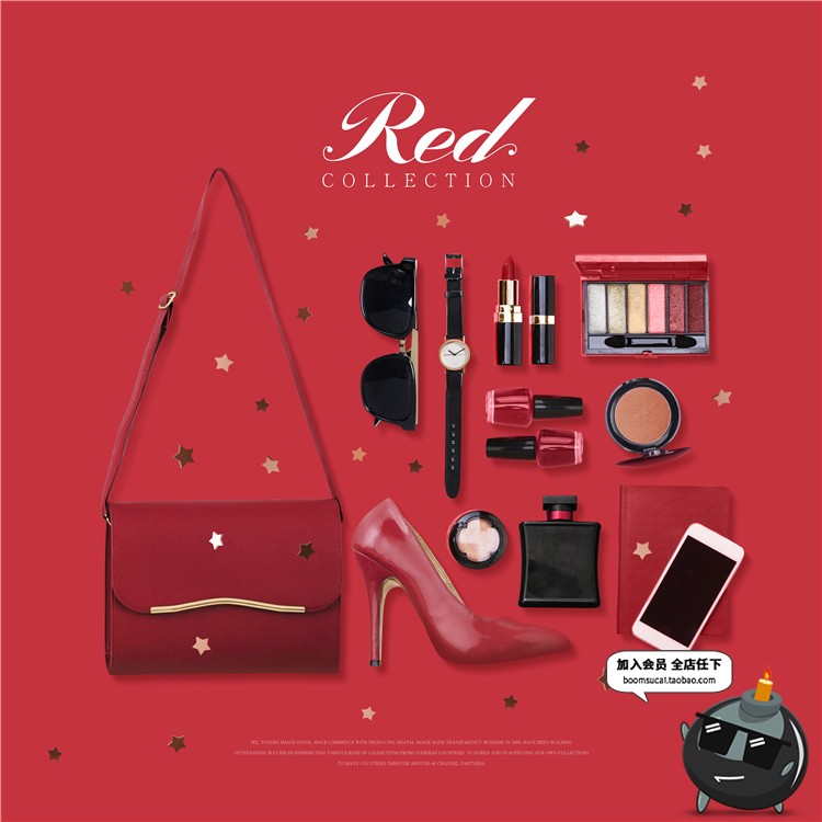 图片[13]-美妆专题大红妖艳礼品包装电商活动海报广告PSD模版设计PS素材16.8-设计猿