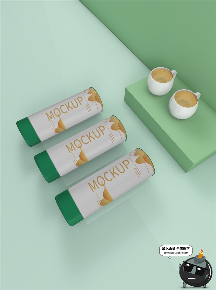 图片[18]-茶叶品牌礼盒包装VI样机名片产品效果智能贴图PSD模板PS素材-设计猿