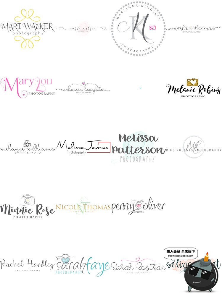 图片[3]-100个唯美英文手写店标logo标志水印PSD模版AI矢量素材含字体-设计猿