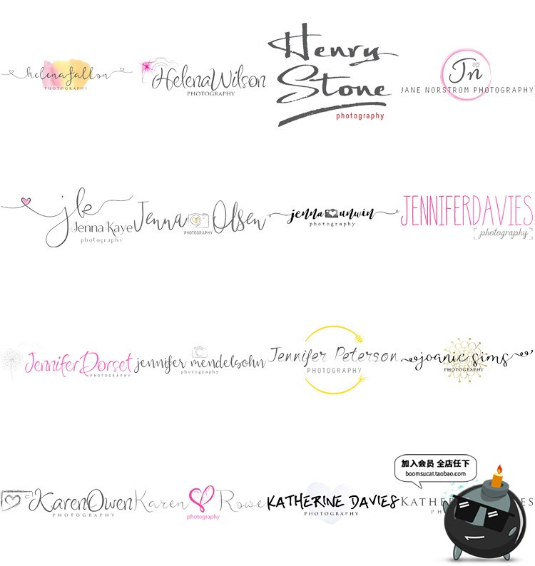 图片[6]-100个唯美英文手写店标logo标志水印PSD模版AI矢量素材含字体-设计猿