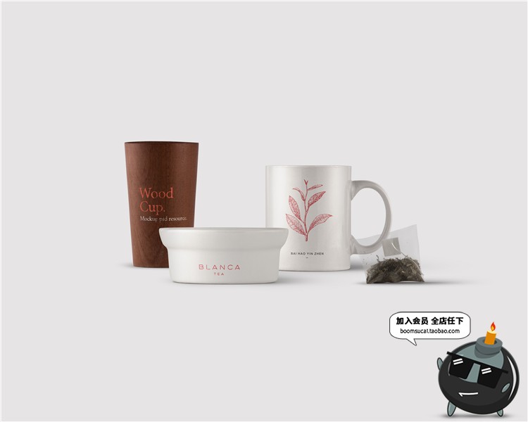 图片[11]-茶叶VI包装盒袋罐瓶logo展示设计贴图文创样机PSD模板PS素材-设计猿