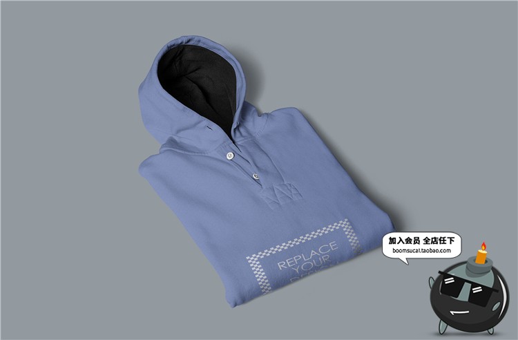 图片[1]-流行潮流男款卫衣外套连帽衫套头衫设计展示PSD贴图文创样机素材-设计猿