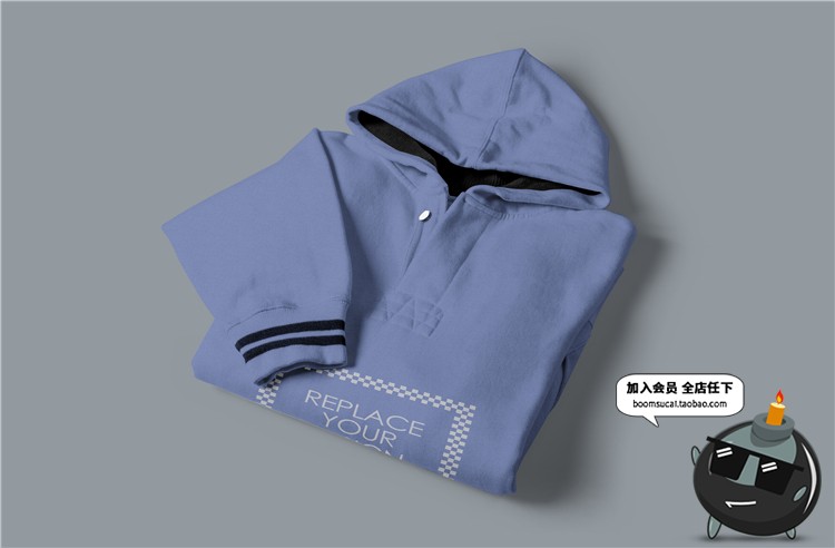 图片[2]-流行潮流男款卫衣外套连帽衫套头衫设计展示PSD贴图文创样机素材-设计猿