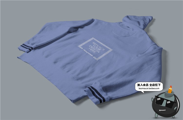 图片[3]-流行潮流男款卫衣外套连帽衫套头衫设计展示PSD贴图文创样机素材-设计猿