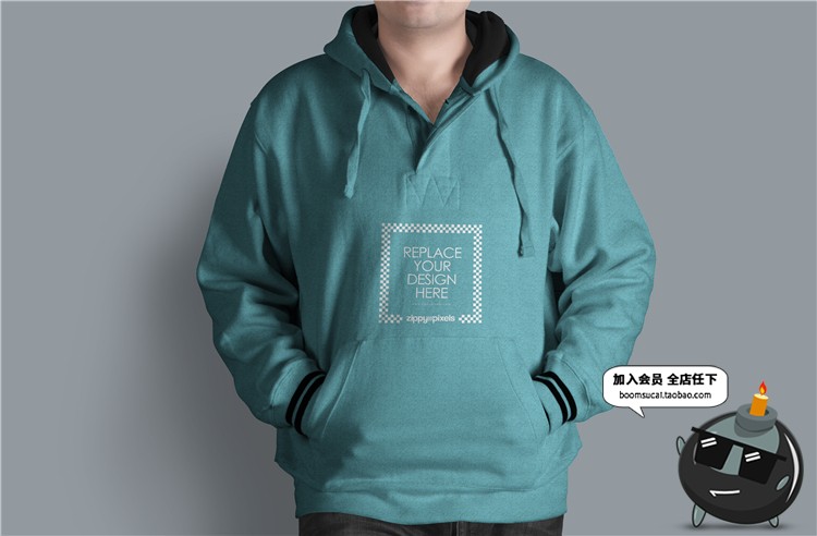 图片[7]-流行潮流男款卫衣外套连帽衫套头衫设计展示PSD贴图文创样机素材-设计猿