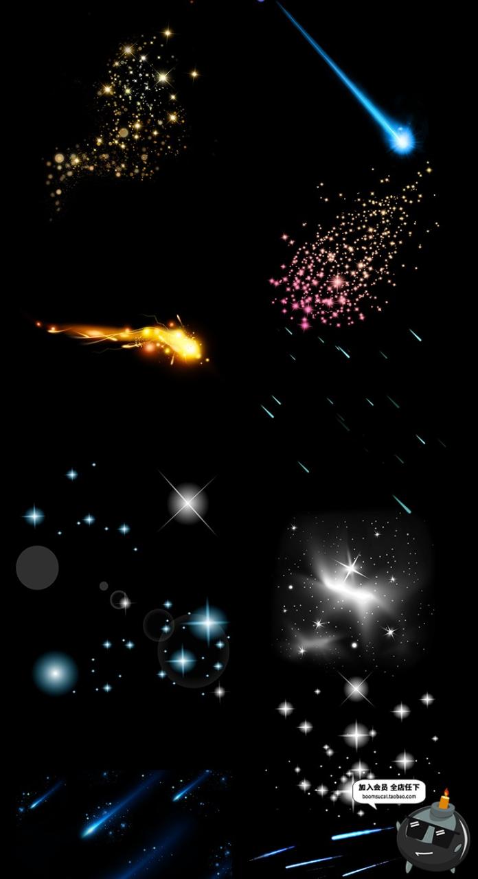 图片[2]-流星陨石坠落流星雨星空岩石后期合成透明底PNG免抠图PS设计素材-设计猿